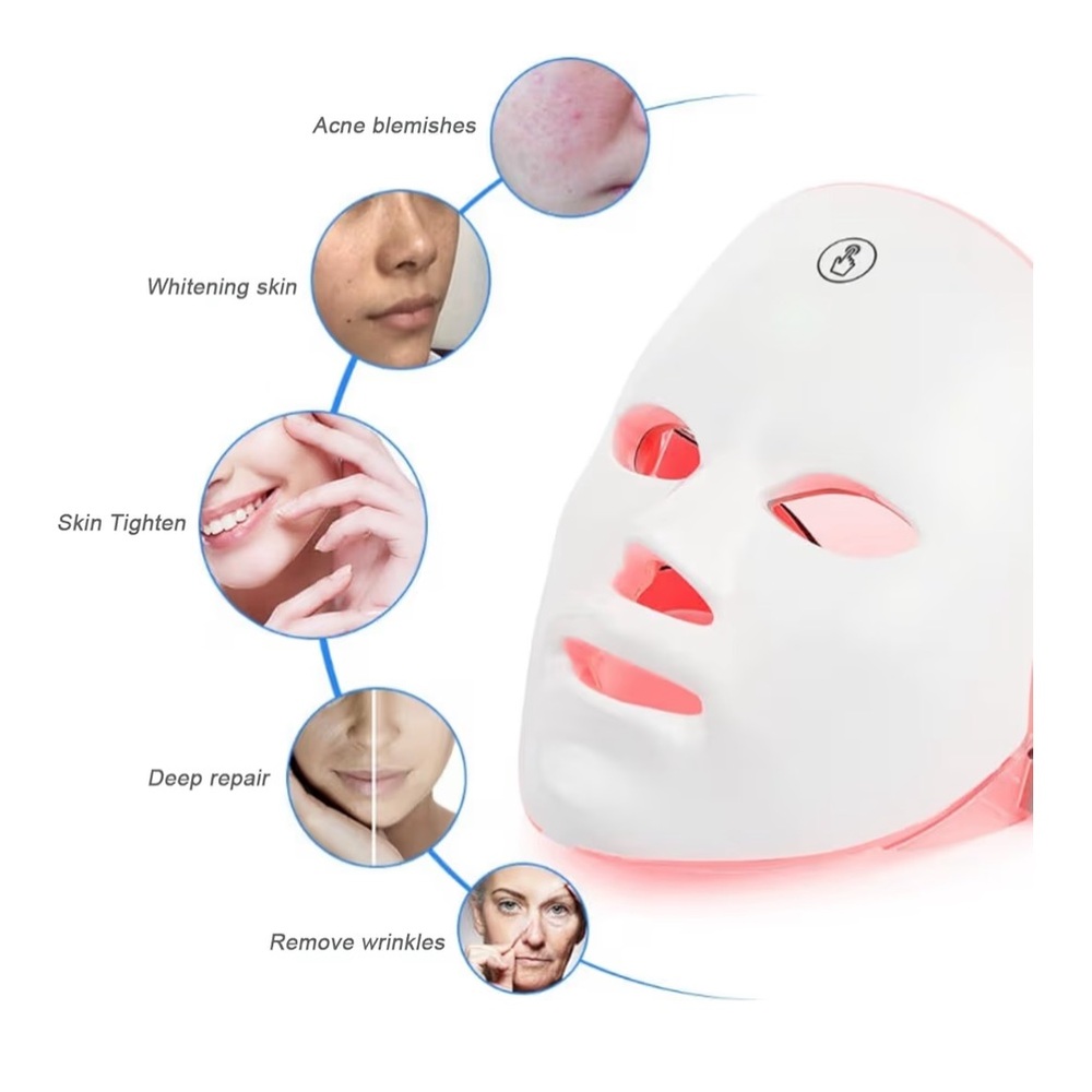 LED Light Therapy Facial Mask for Women Skincare - White - Picture 4 of 6